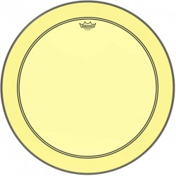 Peau de frappe Powerstroke 3 Colortone pour grosse caisse, jaune, 26\", avec trou décentré de 5\"