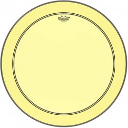Peau de frappe Powerstroke 3 Colortone pour grosse caisse, jaune, 26\", avec trou décentré de 5\"