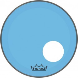 Peau de frappe Powerstroke 3 Colortone pour grosse caisse, bleu, 18\", avec trou décentré de 5\"
