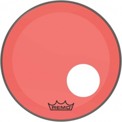 Peau de frappe Powerstroke 3 Colortone pour grosse caisse, rouge, 18\", avec trou décentré de 5\"
