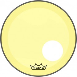 Peau de frappe Powerstroke 3 Colortone pour grosse caisse, jaune, 18\", avec trou décentré de 5\"