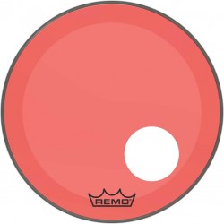 Peau de frappe Powerstroke 3 Colortone pour grosse caisse, rouge, 20\", avec trou décentré de 5\"
