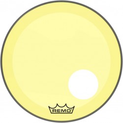 Peau de frappe Powerstroke 3 Colortone pour grosse caisse, jaune, 20\", avec trou décentré de 5\"