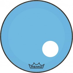 Peau de frappe Powerstroke 3 Colortone pour grosse caisse, bleu, 22\", avec trou décentré de 5\"
