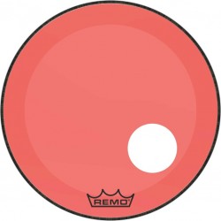 Peau de frappe Powerstroke 3 Colortone pour grosse caisse, rouge, 22\", avec trou décentré de 5\"
