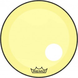 Peau de frappe Powerstroke 3 Colortone pour grosse caisse, jaune, 22\", avec trou décentré de 5\"