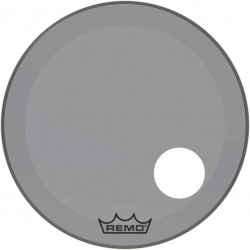Peau de frappe Powerstroke 3 Colortone pour grosse caisse, smoke, 24\", avec trou décentré de 5\"