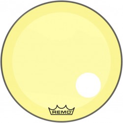 Peau de frappe Powerstroke 3 Colortone pour grosse caisse, jaune, 24\", avec trou décentré de 5\"