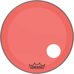 Peau de frappe Powerstroke 3 Colortone pour grosse caisse, rouge, 26\", avec trou décentré de 5\"