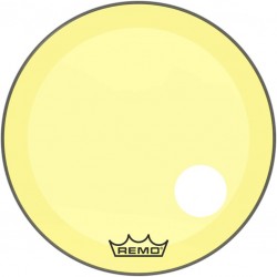 Peau de frappe Powerstroke 3 Colortone pour grosse caisse, jaune, 26\", avec trou décentré de 5\"