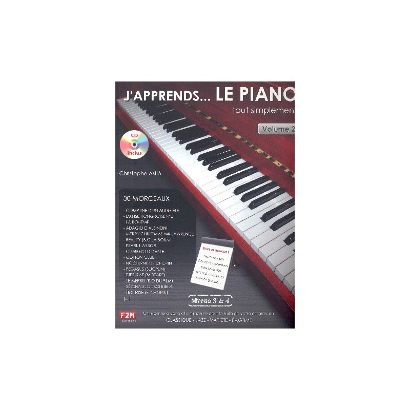 J'apprends ... Le Piano tout simplement de Christophe Astié VOL 2