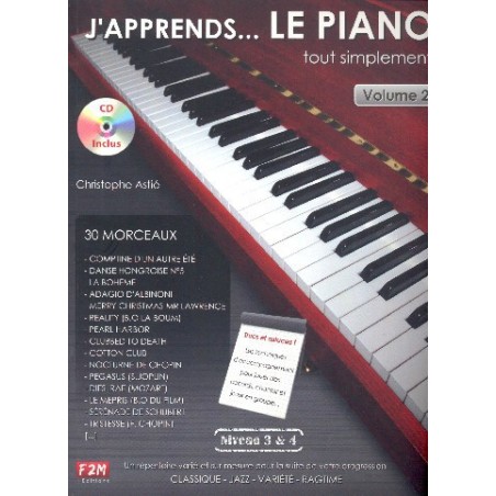 J'apprends ... Le Piano tout simplement de Christophe Astié VOL 2