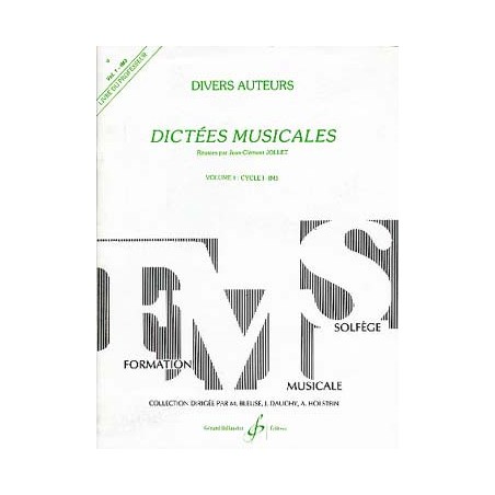 Dictées musicales vol 1  J.C Jollet