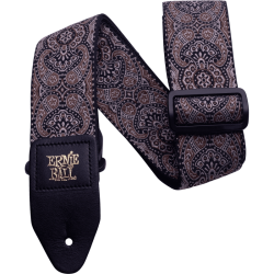 Sangle jacquard gold and black paisley