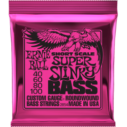 Cordes de basse Slinky nickel wound super slinky short scale 40-100 Ernie Ball