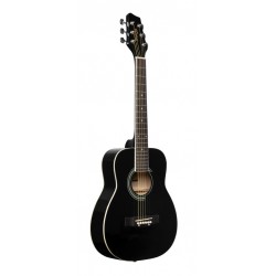 Guitare acoustique dreadnought 1/2 noire avec table en tilleul