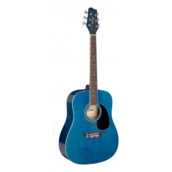 Guitare acoustique dreadnought 3/4 bleue avec table en tilleul