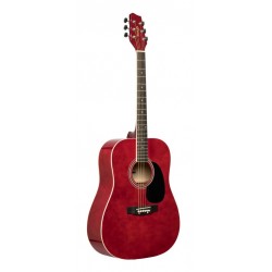 Guitare acoustique dreadnought 4/4 rouge avec table en tilleul