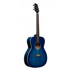 Guitare auditorium avec table en tilleul, de couleur bleue