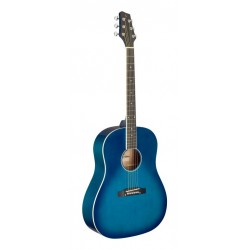 Guitare dreadnought Slope Shoulder, bleu transparent