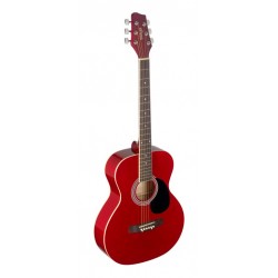 Guitare acoustique auditorium 4/4 rouge avec table en tilleul