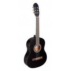 Guitare classique 3/4 noire avec table en tilleul