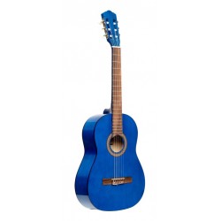 Guitare classique 3/4 avec table en tilleul, bleue