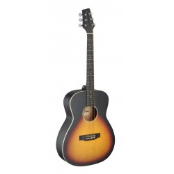 Guitare auditorium avec table en tilleul, sunburst, modèle gaucher