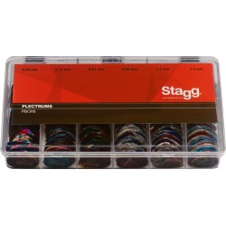 Lot de 600 plectres Stagg standard en plastique, différentes couleurs, 6 tailles