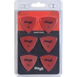 Lot de 6 plectres triangulaires Stagg de 1 mm en plastique