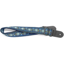 Courroie en nylon tissé avec motif Jimi bleu, pour guitare