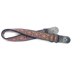 Courroie en nylon tissé avec motif Jimi marron, pour guitare