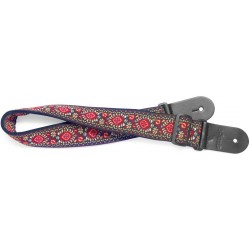 Courroie en nylon tissé avec motif Jimi rouge, pour guitare