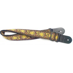 Courroie en nylon tissé avec motif Jimi jaune, pour guitare