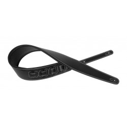 Sangle rembourrée noire en similicuir pour guitare, extra large