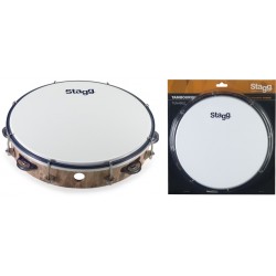 Tambourin accordable en plastique 10\" avec 1 rangée de cymbalettes