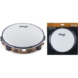 Tambourin accordable en plastique 10\" avec 2 rangées de cymbalettes