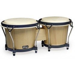 Bongos traditionnels en bois 6\" et 7\"