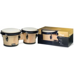 Bongos traditionnels en bois de 7,5\" et 6,5\" de couleur naturelle