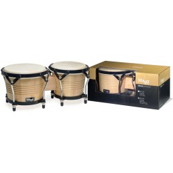 Bongos latins en bois de 7,5\" et 6,5\" de couleur naturelle