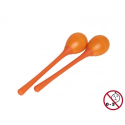 Paire de maracas oeufs en plastique à long manche
