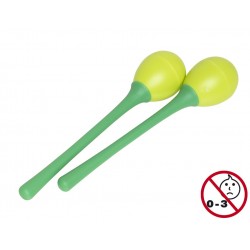 Paire de maracas oeufs en plastique à long manche