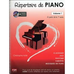RÉPERTOIRE DE PIANO : classique, jazz, ragtime, variété, musique de film - Vol. 1 + cd audio
