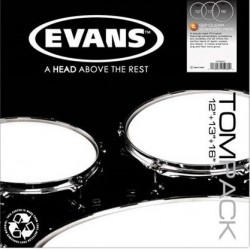 Evans Tpg2Clrr Tom Pack G2 Clear Rock