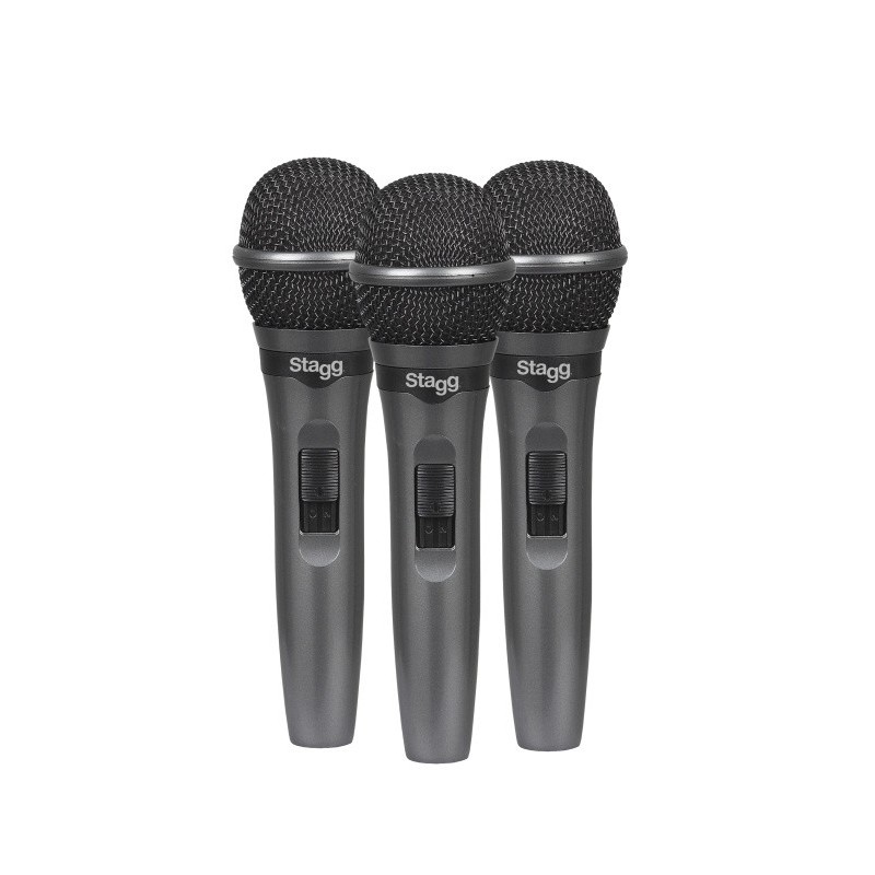 Lot de 3 microphones dynamiques cardioïdes pour représentations live