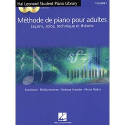 MÉTHODE DE PIANO HAL LEONARD adultes : leçons, solos, technique et théorie - Vol. 1 avec 2 CD play-along