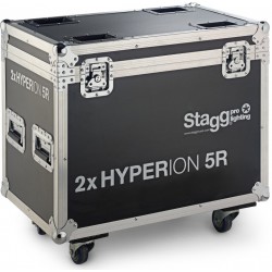 Flightcase en bois pour 2 Hyperion 5R, sur roulettes
