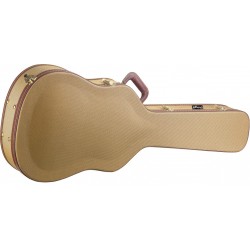 Etui rigide Deluxe en tweed doré pour guitare western / dreadnought, série Vintage-style