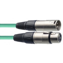 Câble de microphone XLR/XLR (m/f), 3 m, vert
