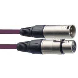 Câble de microphone XLR/XLR (m/f), 3 m, violet